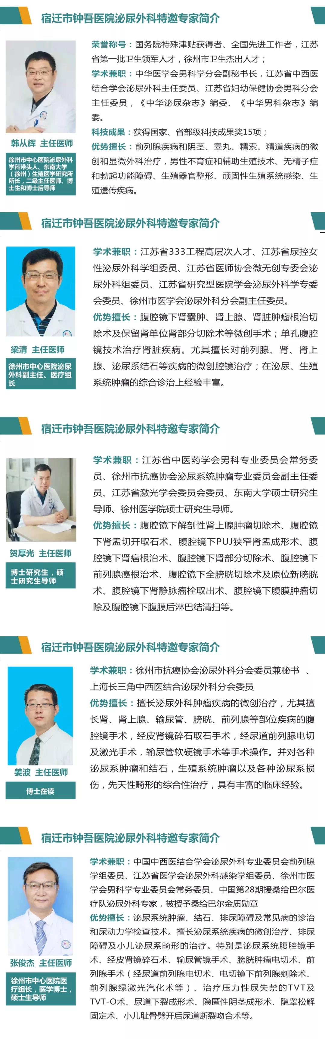 每周五、周六！宿遷市鐘吾醫(yī)院特邀徐州市中心醫(yī)院泌尿外科博士專家團(tuán)隊(duì)會診(圖3)